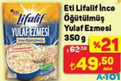ETİ LİFALİF İNCE ÖĞÜTÜLMÜŞ YULAF EZMESİ 350 G ETİ LİFALİF İNCE ÖĞÜTÜLMÜŞ YULAF EZMESİ 350 G